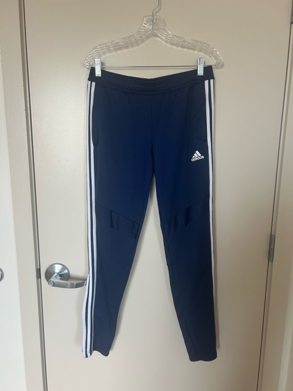 Adidas Navy Blue Three-Stripe Training Pants